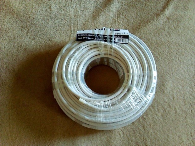 Koax k�bel RG6 ac�l Dualshield 69m-es tekercs, feh�r [RG6W100CCS40DS]